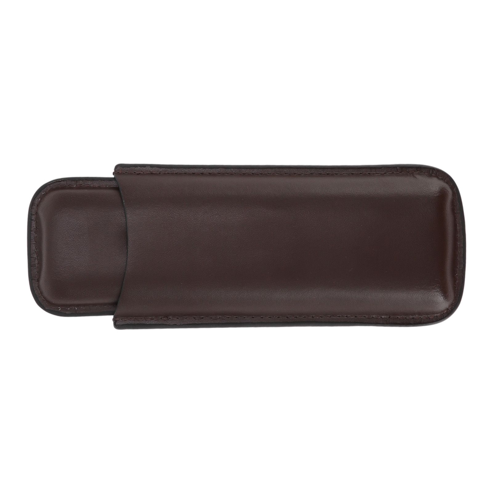 Leather Cigar Case Portable 2 Finger Cigar Holder for Travel Business Trip Boyfriend Gifts Deep Coffee - Image 3