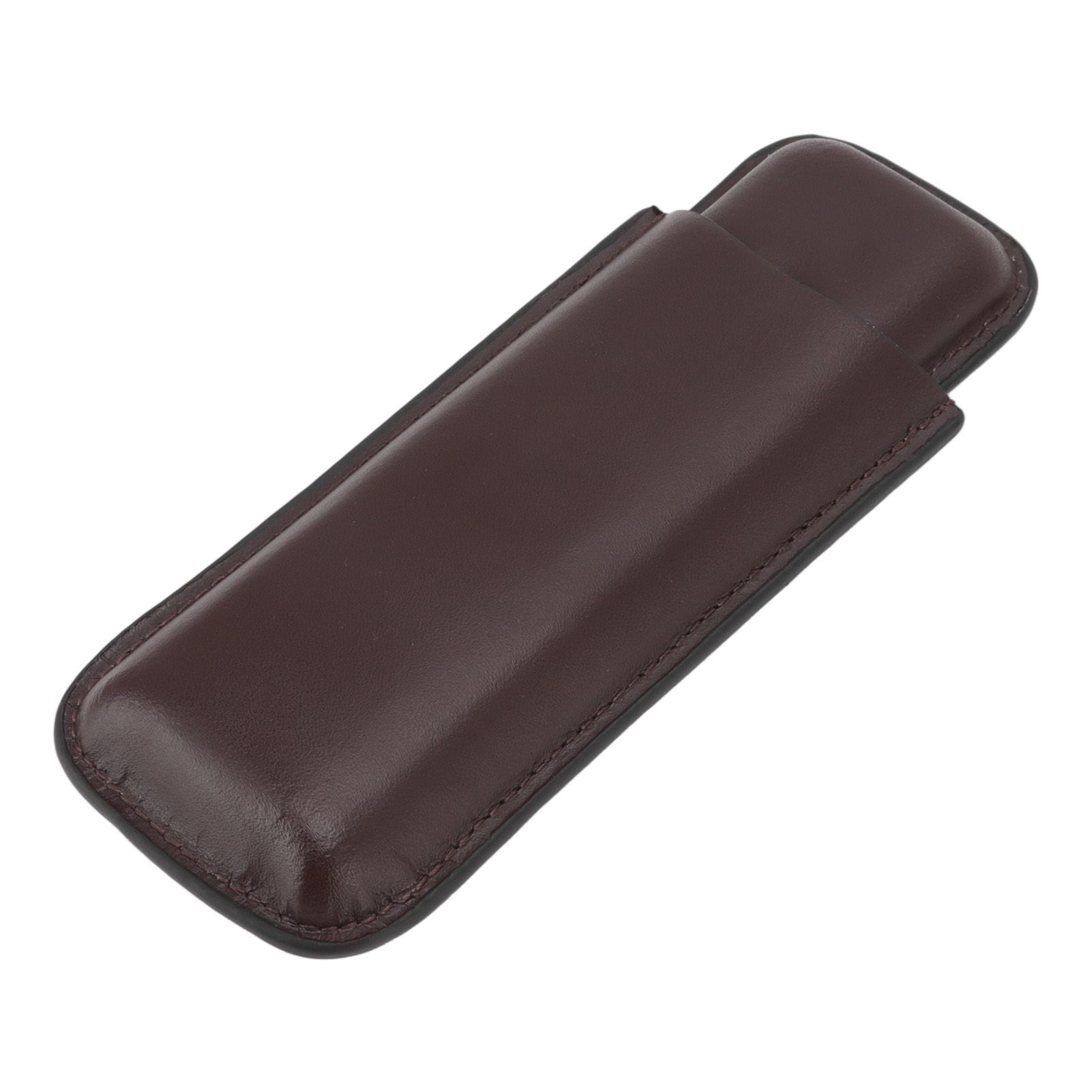 Leather Cigar Case Portable 2 Finger Cigar Holder for Travel Business Trip Boyfriend Gifts Deep Coffee - Image 4