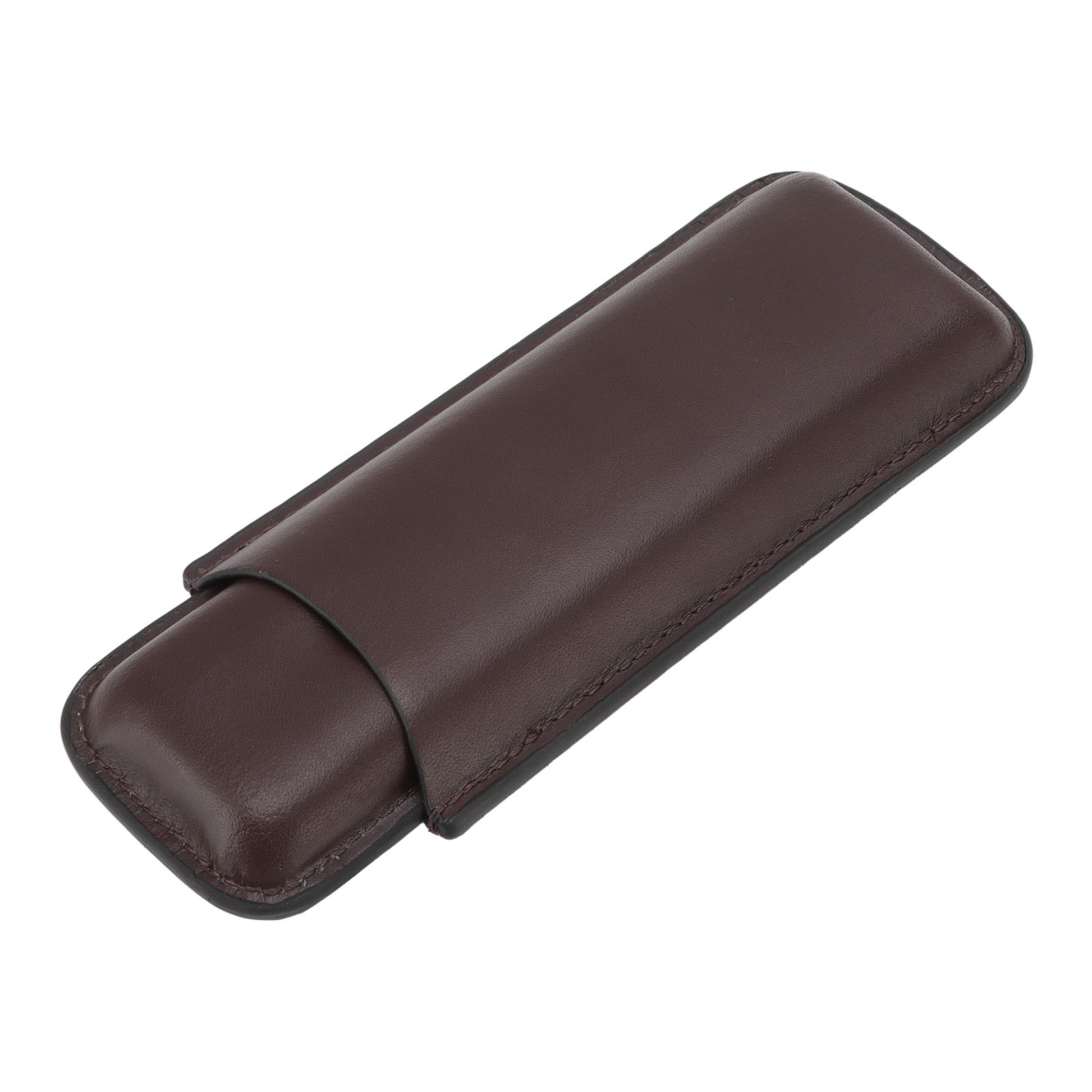 Leather Cigar Case Portable 2 Finger Cigar Holder for Travel Business Trip Boyfriend Gifts Deep Coffee - Image 5