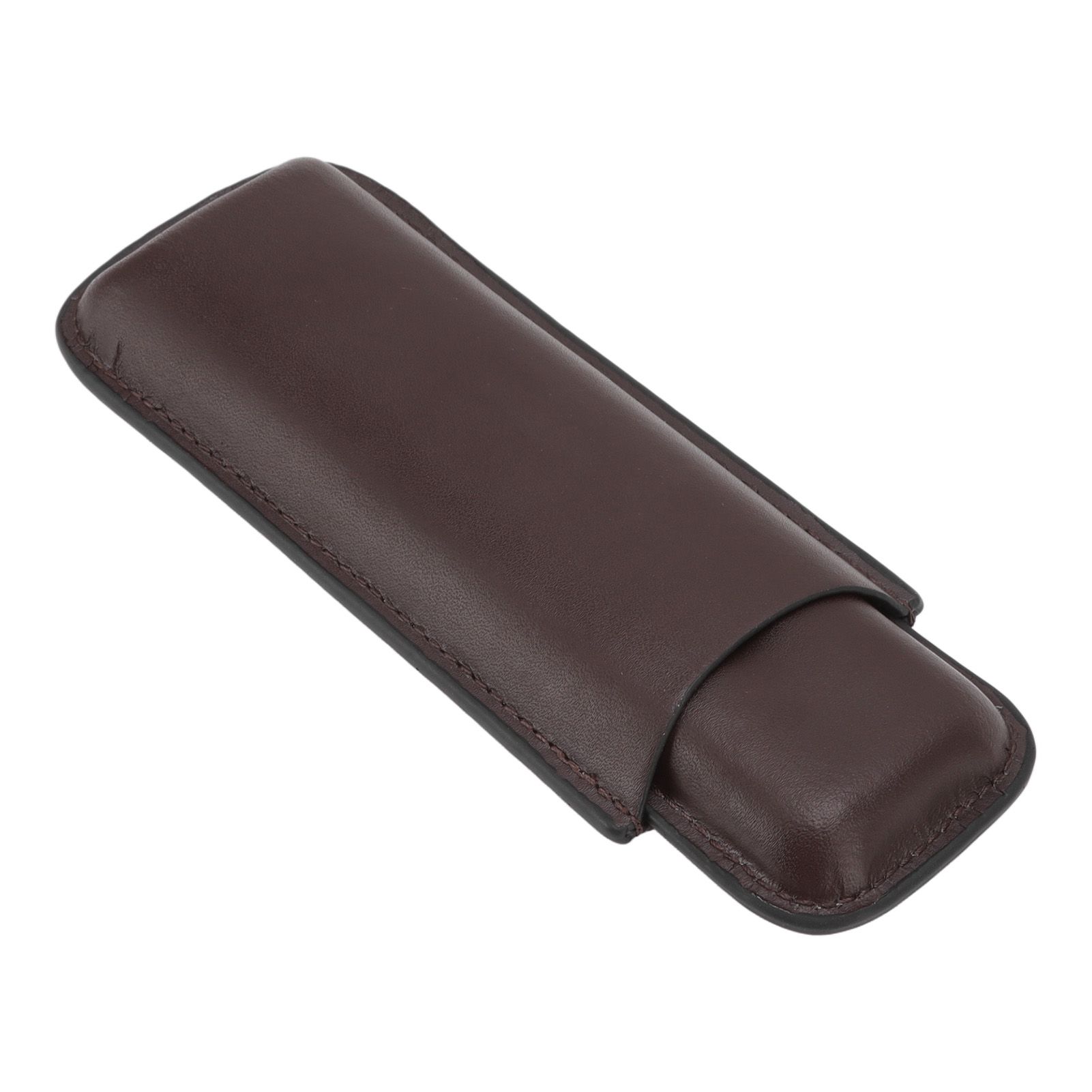 Leather Cigar Case Portable 2 Finger Cigar Holder for Travel Business Trip Boyfriend Gifts Deep Coffee - Image 6