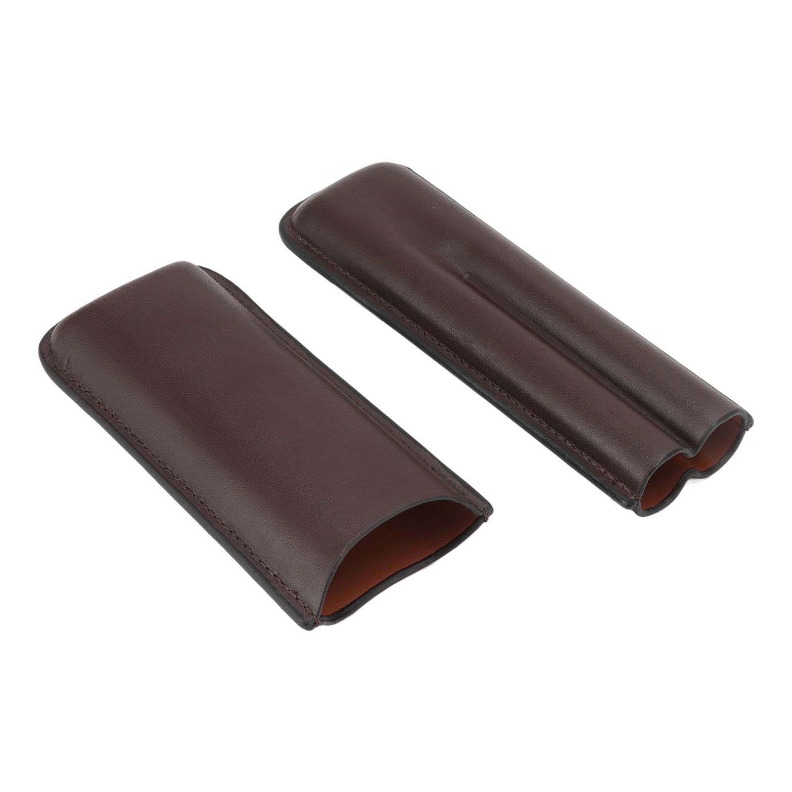 Leather Cigar Case Portable 2 Finger Cigar Holder for Travel Business Trip Boyfriend Gifts Deep Coffee - Image 7