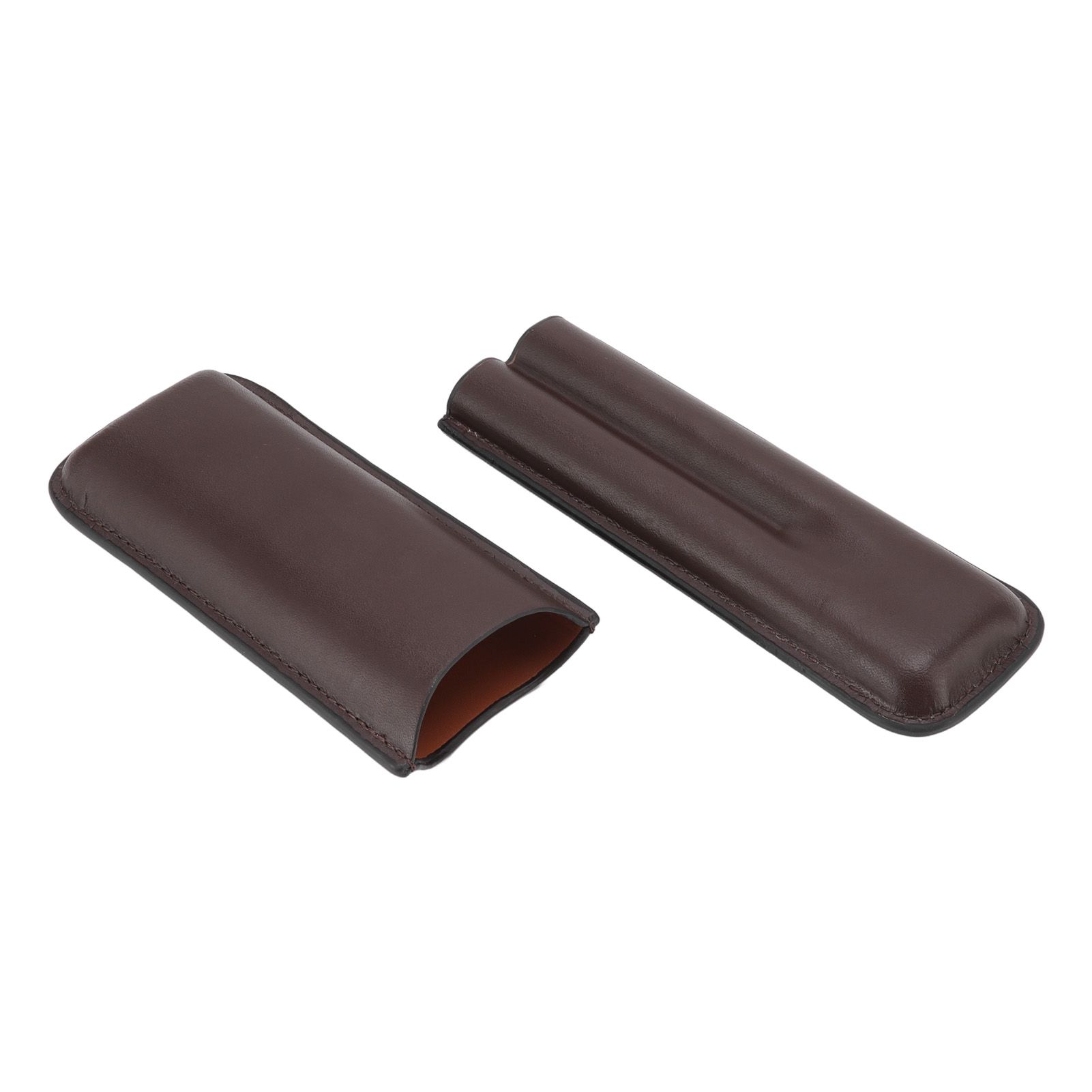 Leather Cigar Case Portable 2 Finger Cigar Holder for Travel Business Trip Boyfriend Gifts Deep Coffee - Image 8