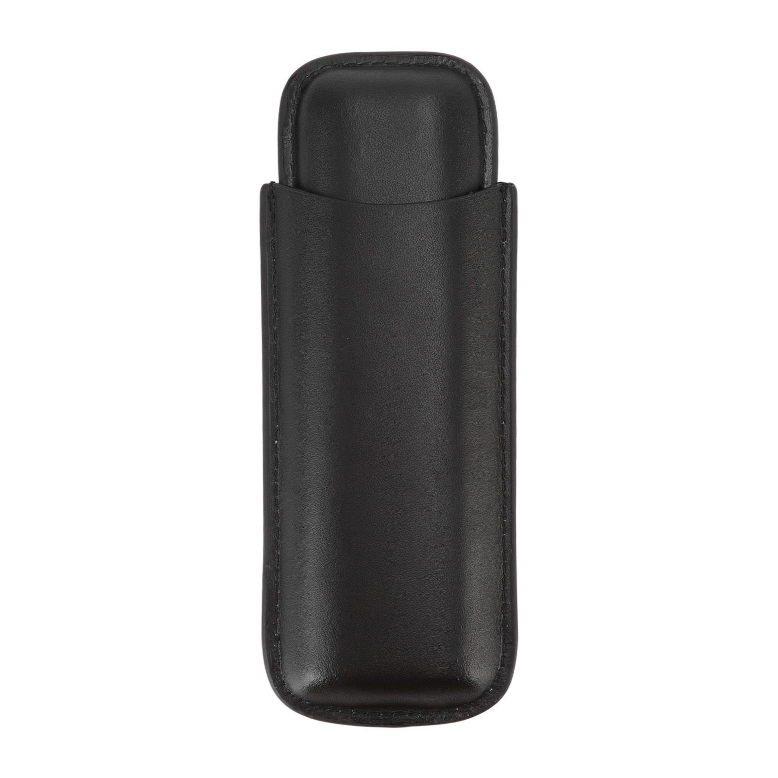 Leather Cigar Case Portable 2 Finger Cigar Holder for Travel Business Trip Boyfriend Gifts Black - Image 1