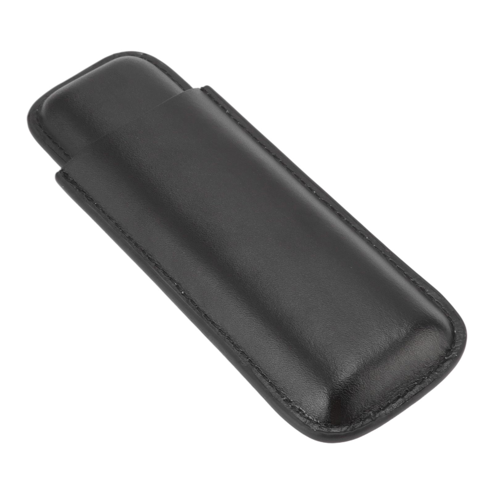 Leather Cigar Case Portable 2 Finger Cigar Holder for Travel Business Trip Boyfriend Gifts Black - Image 2