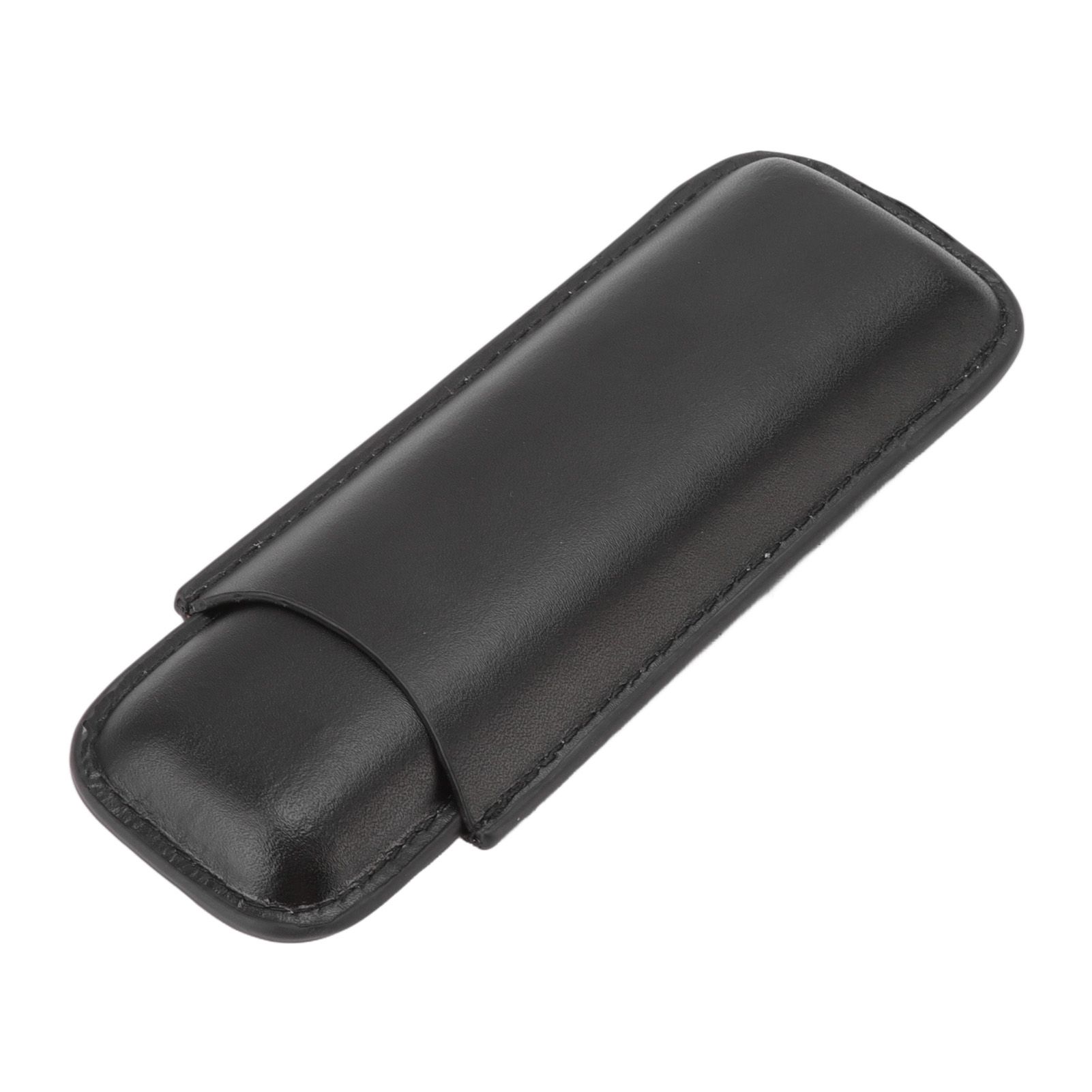 Leather Cigar Case Portable 2 Finger Cigar Holder for Travel Business Trip Boyfriend Gifts Black - Image 5