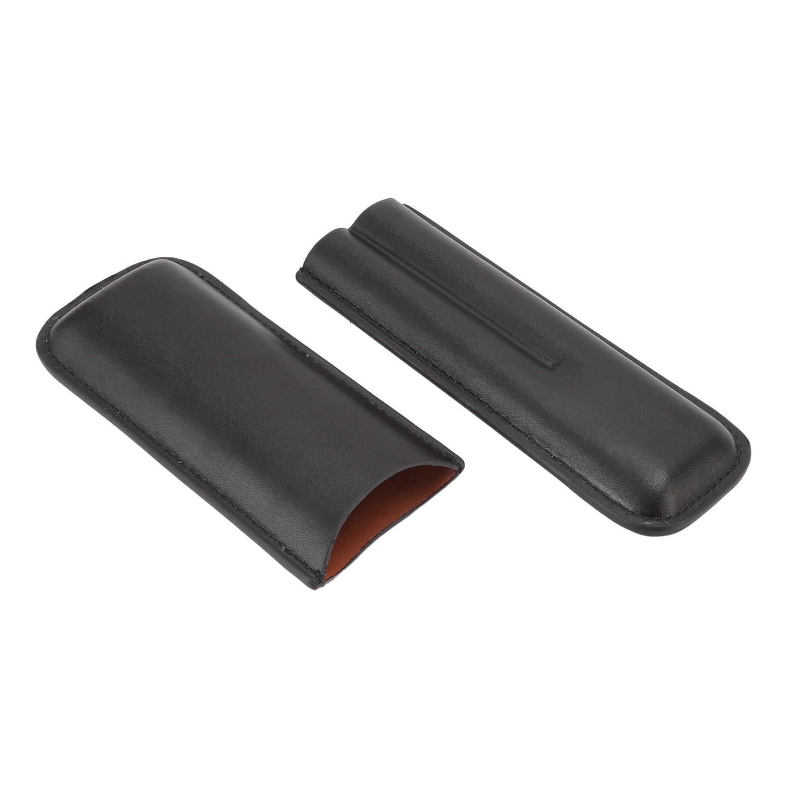Leather Cigar Case Portable 2 Finger Cigar Holder for Travel Business Trip Boyfriend Gifts Black - Image 8