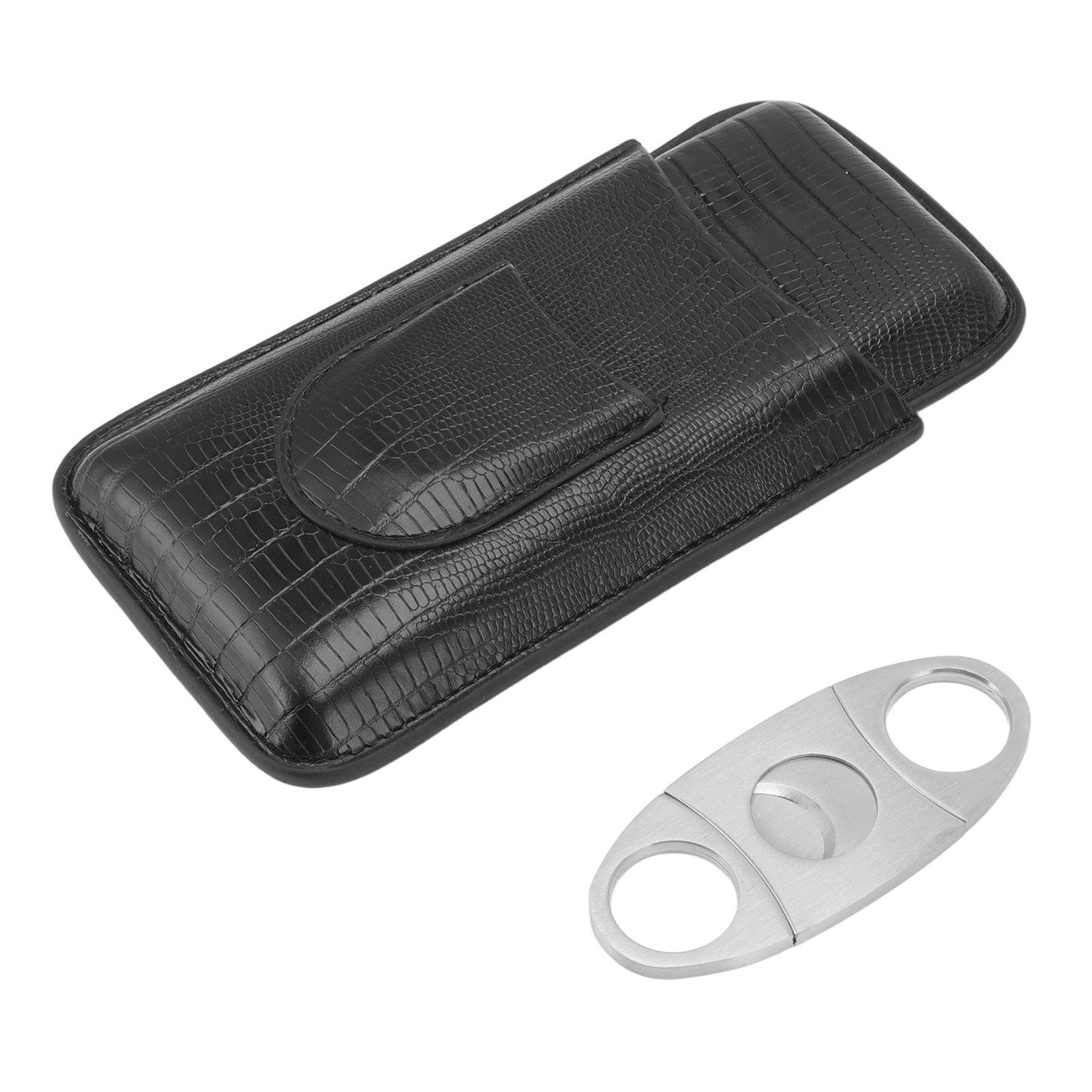 Cigar Leather Case Travel Portable Cigar Holder with Cigar Cutter Accessories Set for Gift Giving - Image 1