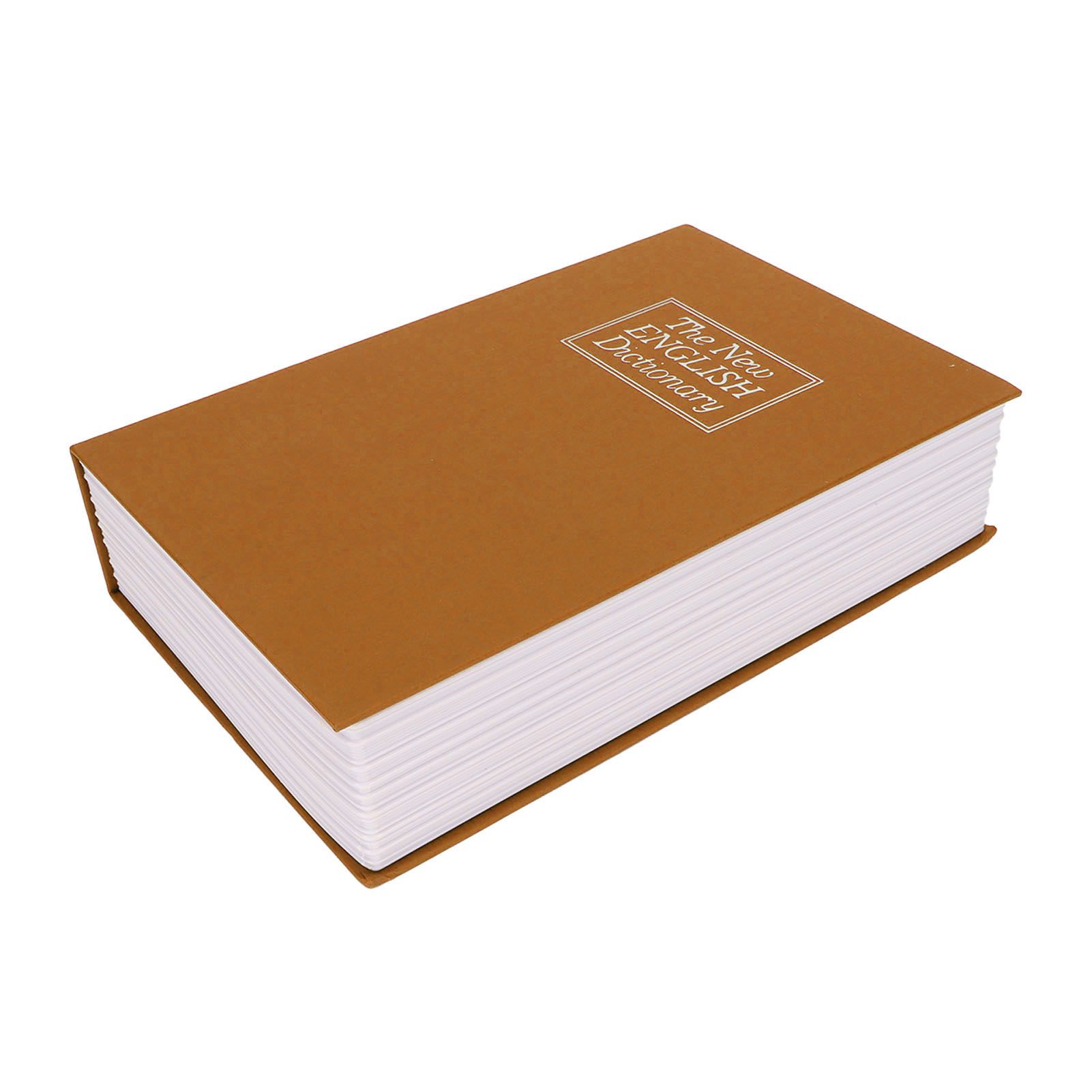 Book Safe Small Diversion Book Safe Storage Lock Box Money Coins Cards Hiding Box with Combination Lock Brown - Image 1