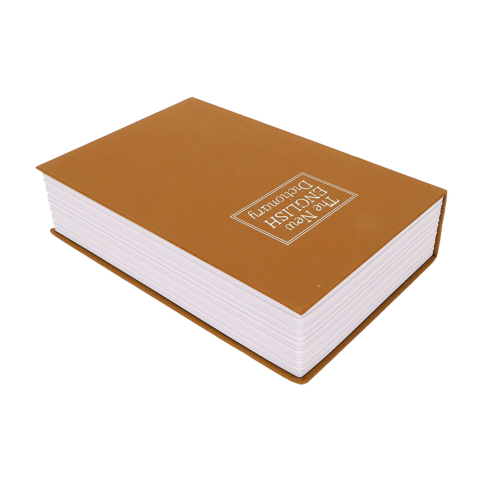 Book Safe Small Diversion Book Safe Storage Lock Box Money Coins Cards Hiding Box with Combination Lock Brown - Image 2