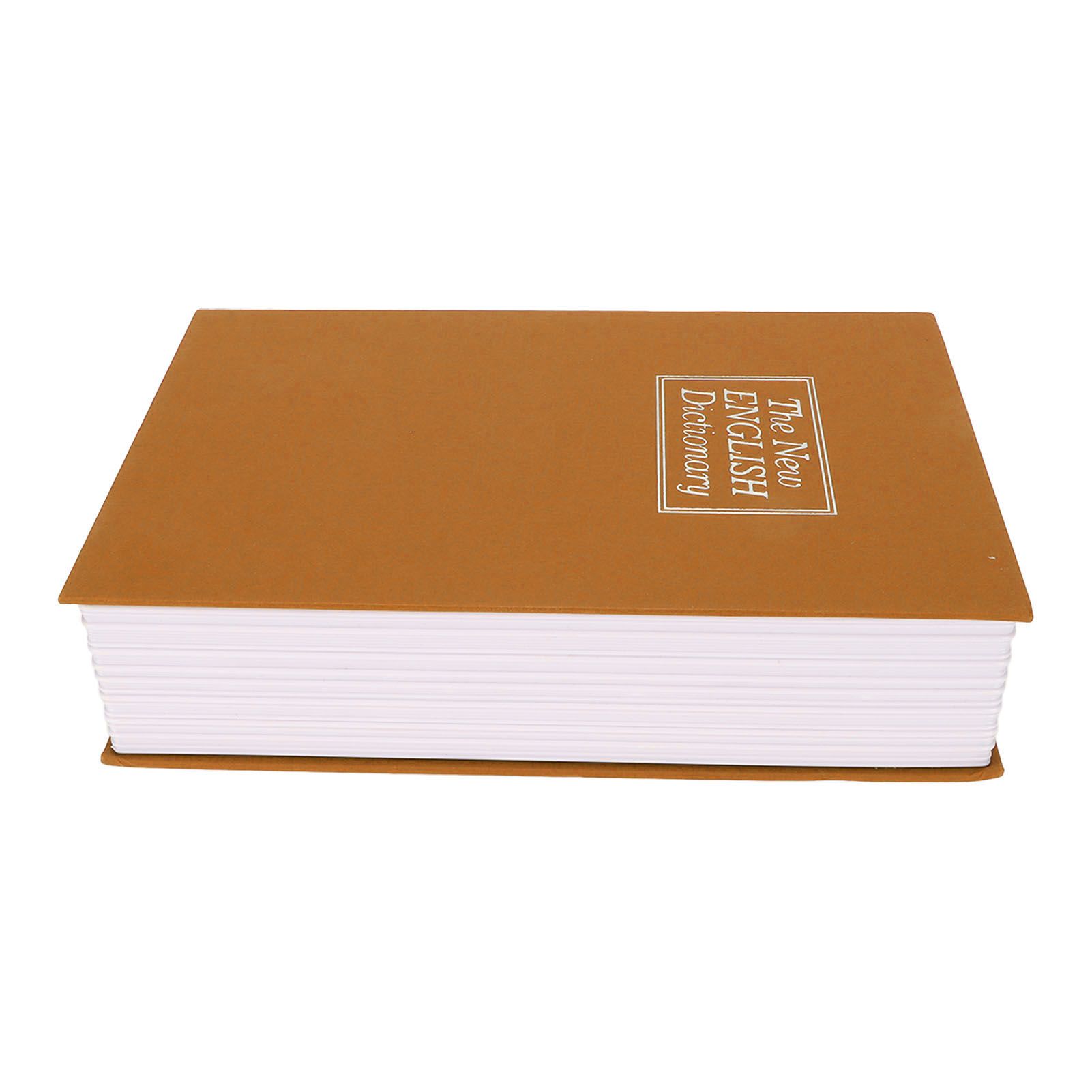 Book Safe Small Diversion Book Safe Storage Lock Box Money Coins Cards Hiding Box with Combination Lock Brown - Image 4