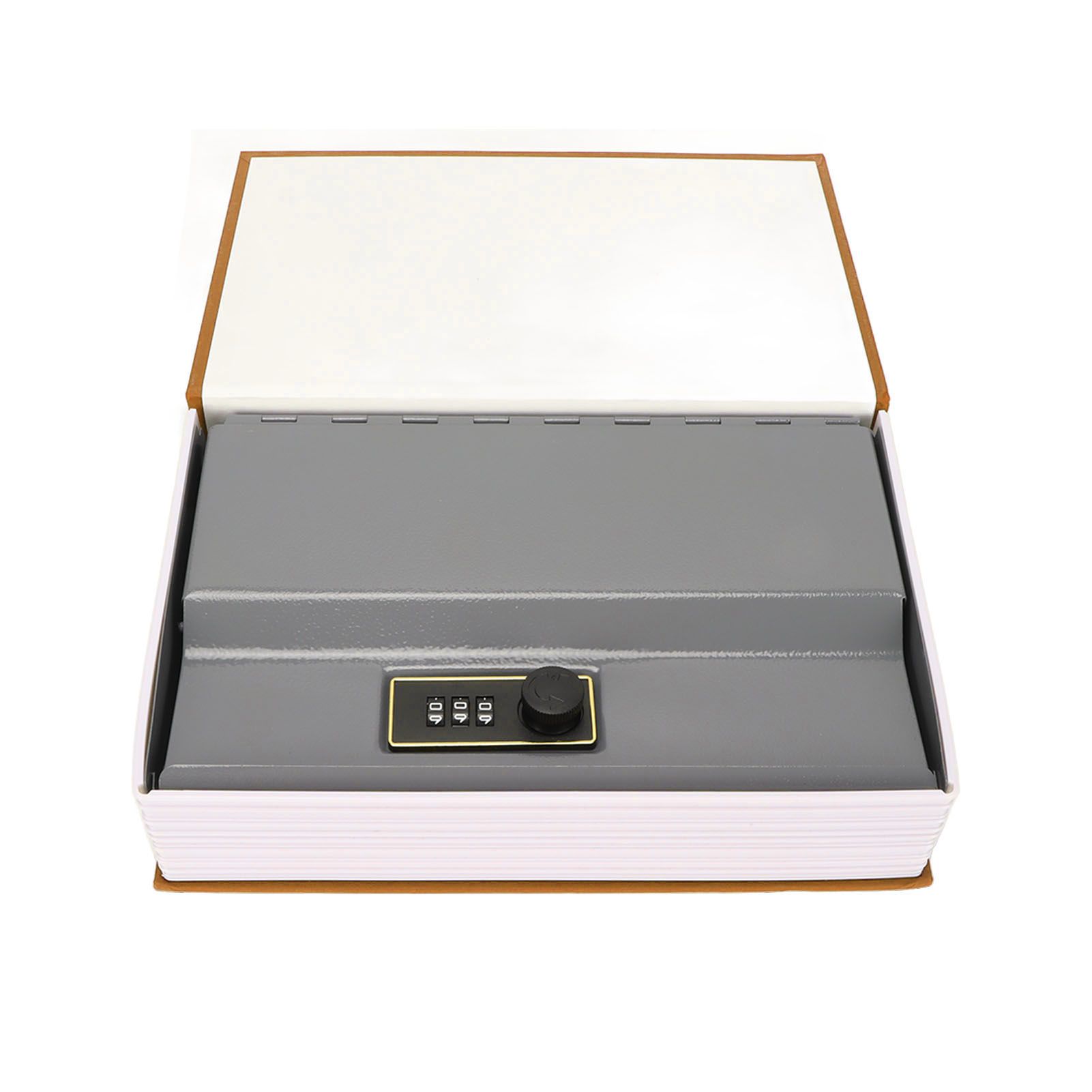 Book Safe Small Diversion Book Safe Storage Lock Box Money Coins Cards Hiding Box with Combination Lock Brown - Image 5