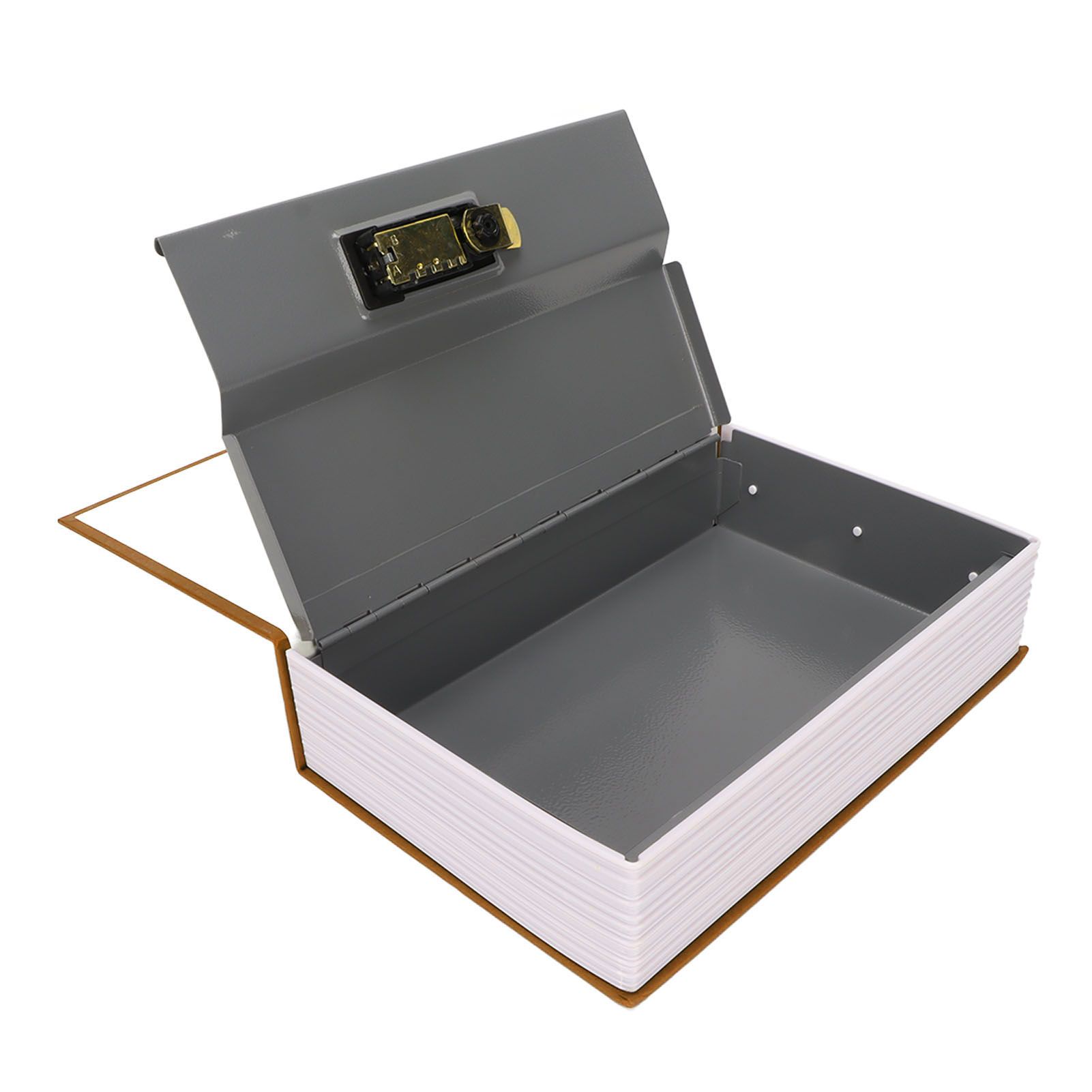 Book Safe Small Diversion Book Safe Storage Lock Box Money Coins Cards Hiding Box with Combination Lock Brown - Image 6