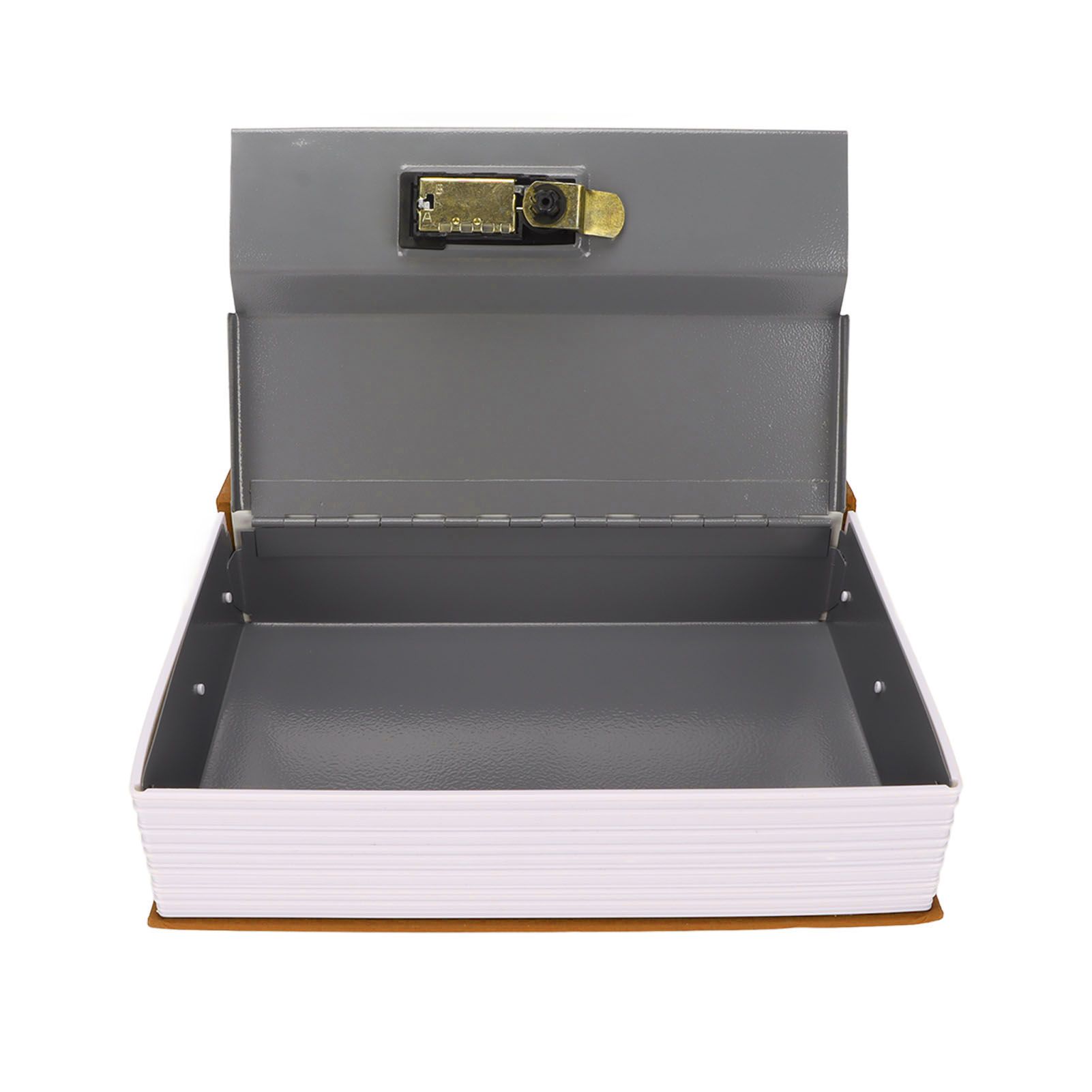 Book Safe Small Diversion Book Safe Storage Lock Box Money Coins Cards Hiding Box with Combination Lock Brown - Image 7