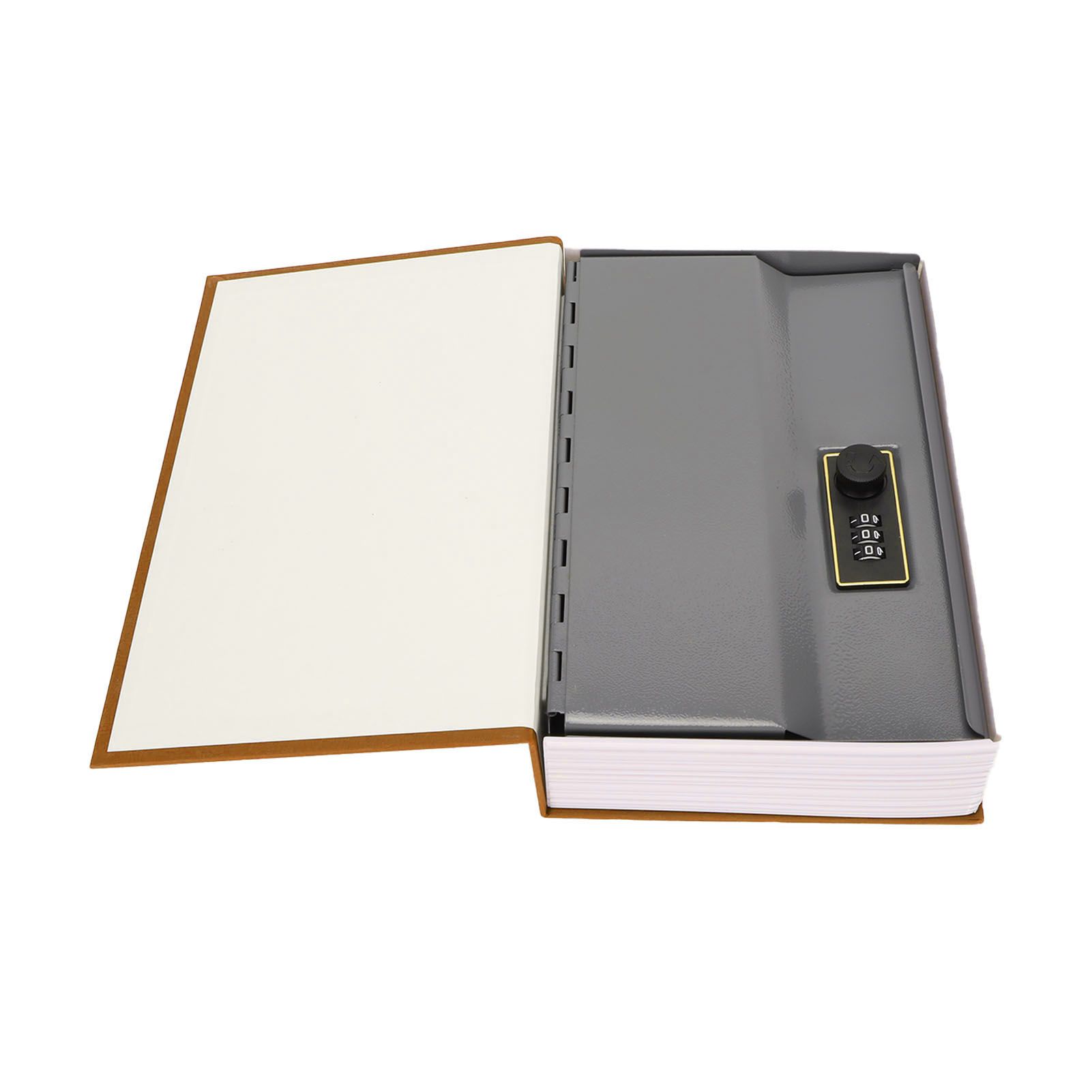 Book Safe Small Diversion Book Safe Storage Lock Box Money Coins Cards Hiding Box with Combination Lock Brown - Image 8