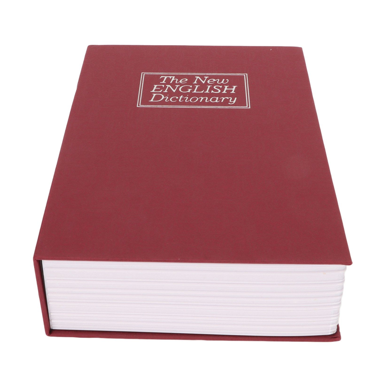 Book Safe Stainless Steel Liner Decorative ABS Material Humanized Design Protective Soft Touch Savings Bank with Key Red - Image 3