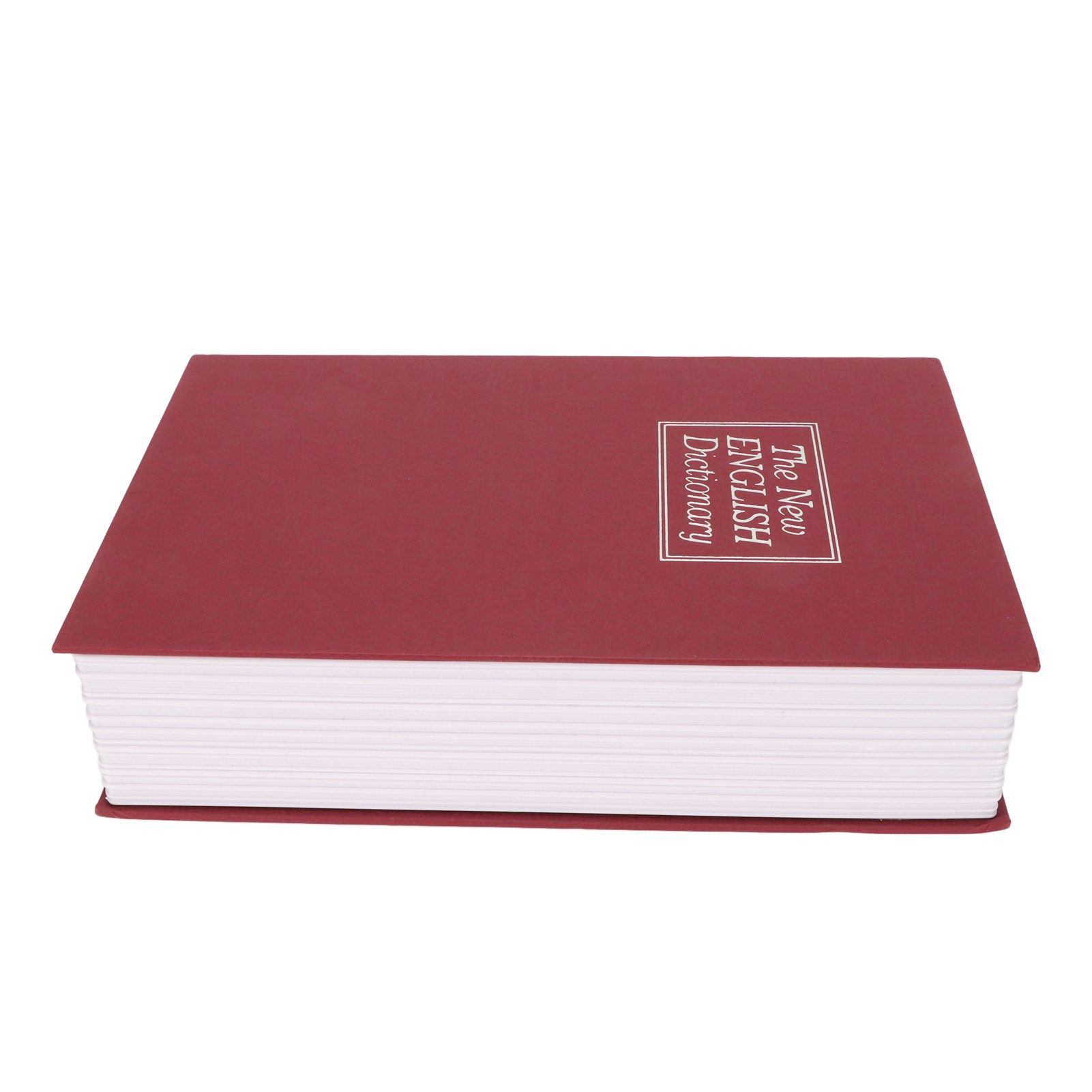 Book Safe Stainless Steel Liner Decorative ABS Material Humanized Design Protective Soft Touch Savings Bank with Key Red - Image 5