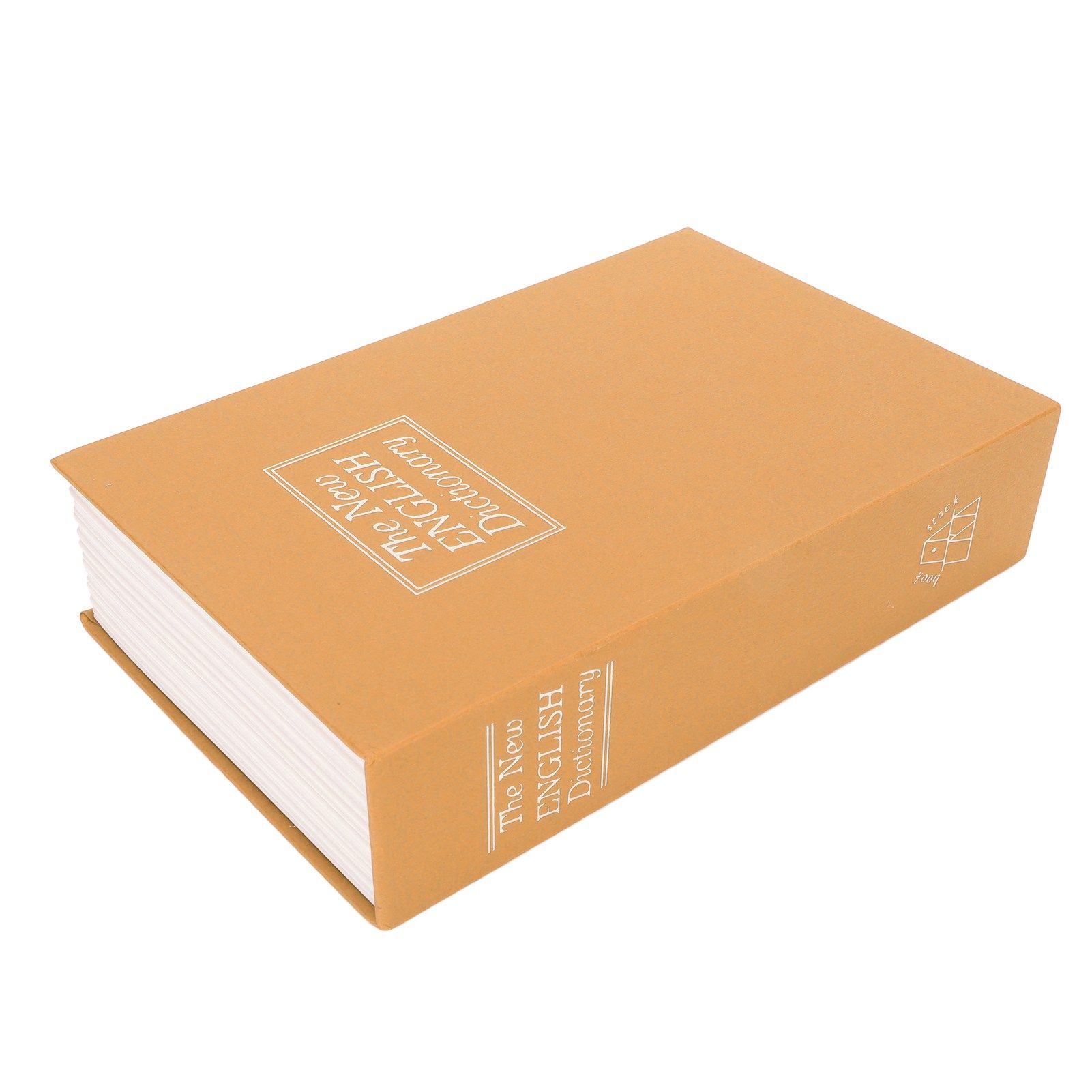 Book Safe Stainless Steel Liner Decorative ABS Material Humanized Design Protective Soft Touch Savings Bank with Key Brown - Image 2