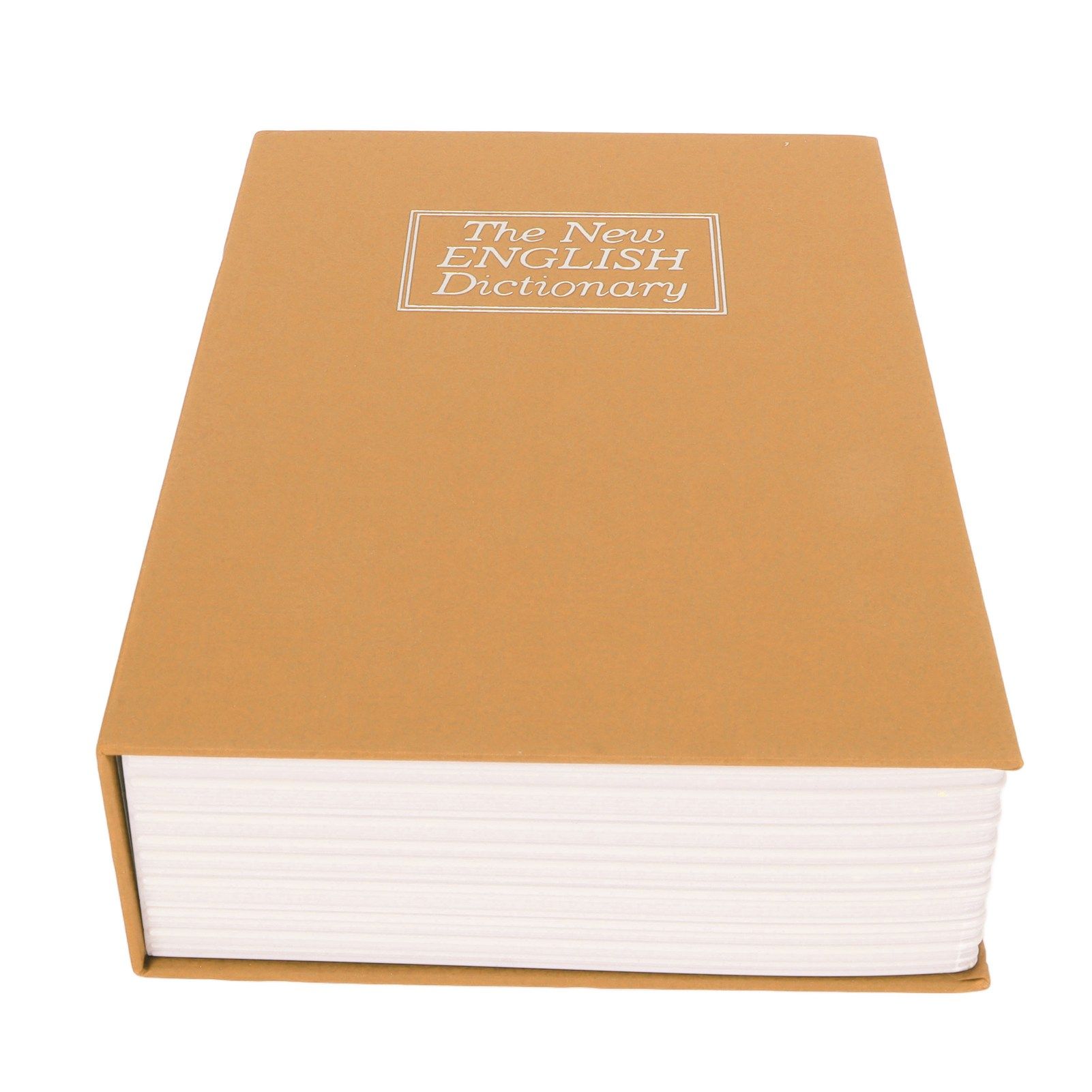 Book Safe Stainless Steel Liner Decorative ABS Material Humanized Design Protective Soft Touch Savings Bank with Key Brown - Image 3