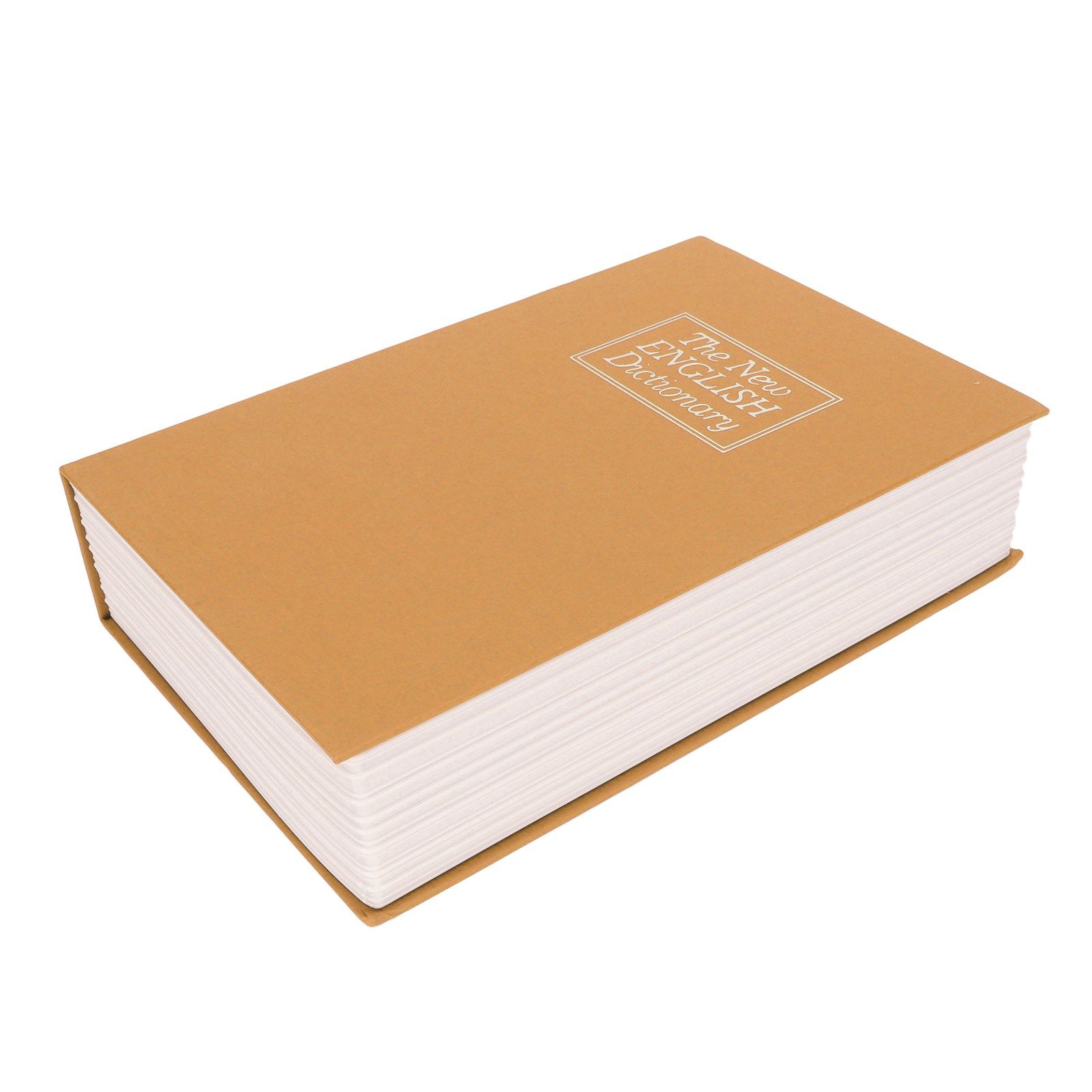 Book Safe Stainless Steel Liner Decorative ABS Material Humanized Design Protective Soft Touch Savings Bank with Key Brown - Image 4