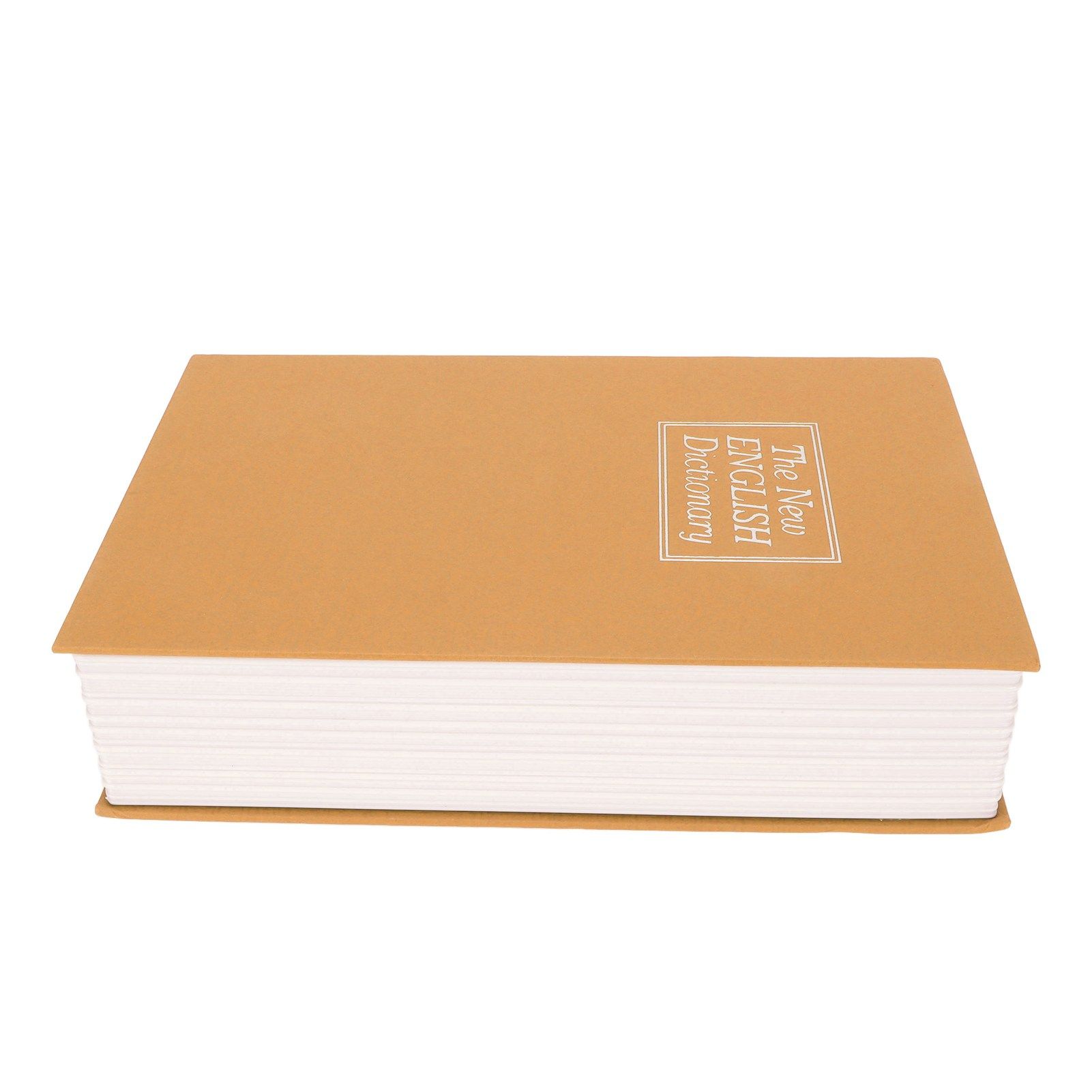 Book Safe Stainless Steel Liner Decorative ABS Material Humanized Design Protective Soft Touch Savings Bank with Key Brown - Image 5
