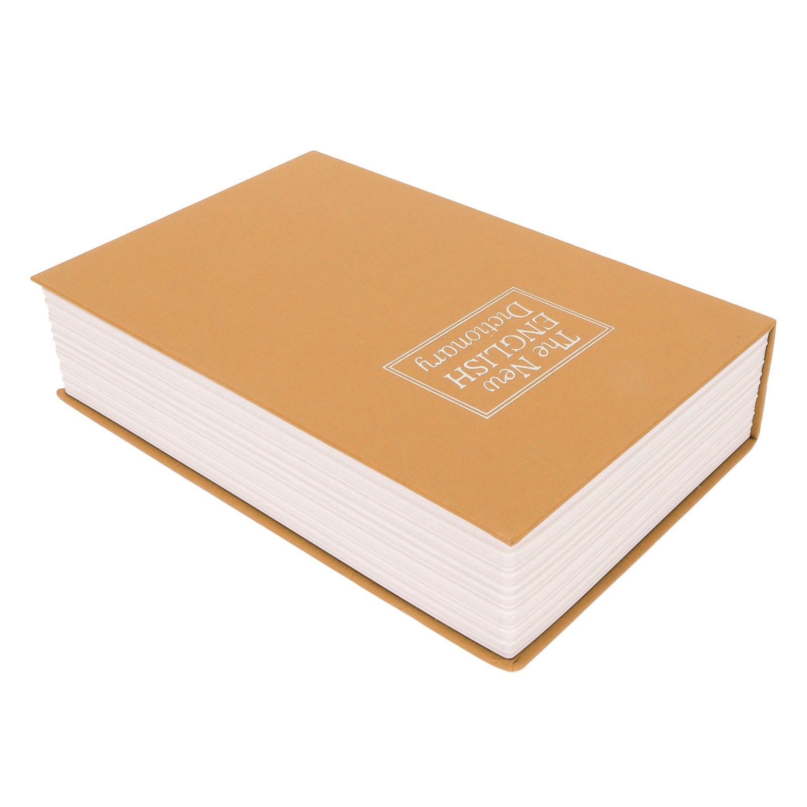 Book Safe Stainless Steel Liner Decorative ABS Material Humanized Design Protective Soft Touch Savings Bank with Key Brown - Image 6