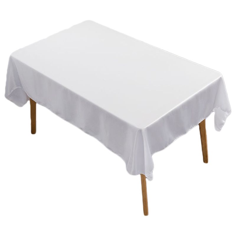 Tablecloth Rectangle White Table Cover Cloth Polyester 145x305cm for Dining Room Wedding Banquet Hotel - Image 1