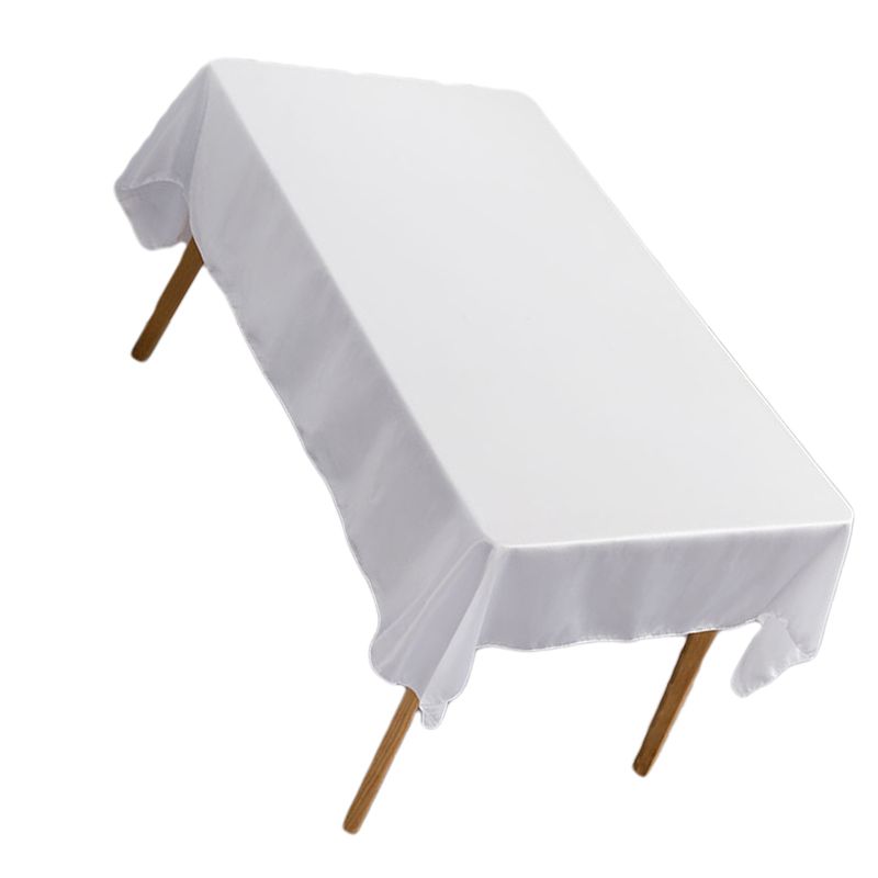 Tablecloth Rectangle White Table Cover Cloth Polyester 145x305cm for Dining Room Wedding Banquet Hotel - Image 2