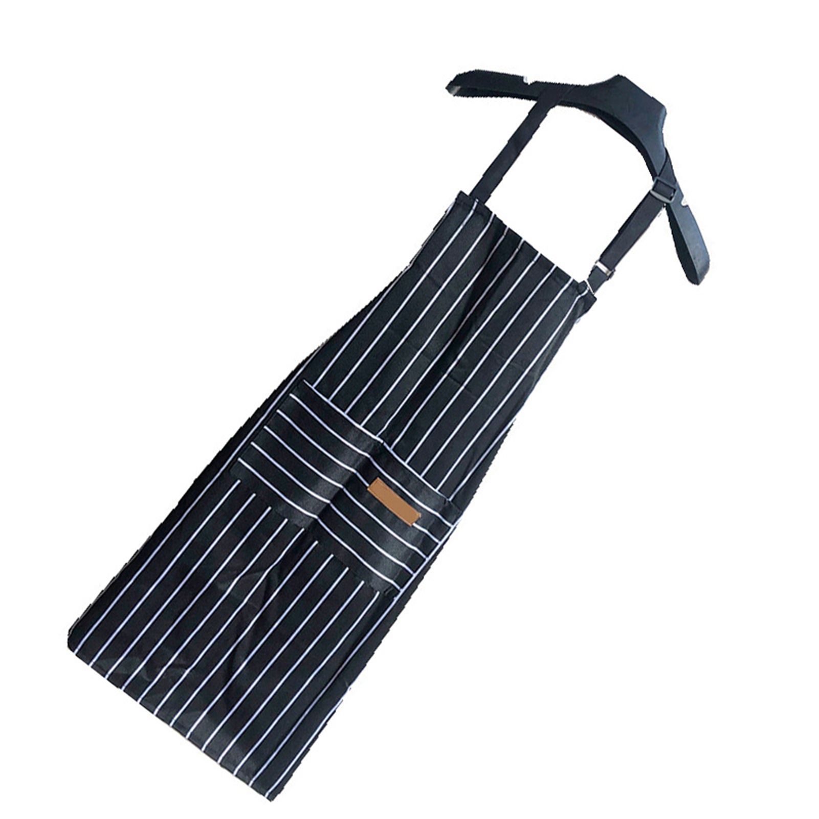 2 Pcs Kitchen Cooking Apron with 2 Pockets Adjustable Bib Chef Apron for Men Women Black Strip - Image 2