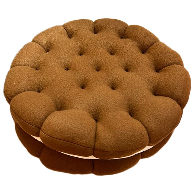Cookie Cushion Cute Soft Breathable PP Cotton Filling Seating Cushion for Dormitory Bedroom Bedside 450g Chocolate - Image 1