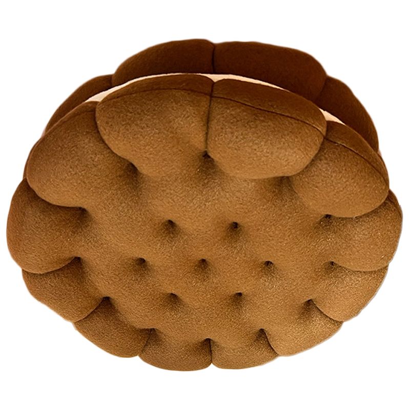 Cookie Cushion Cute Soft Breathable PP Cotton Filling Seating Cushion for Dormitory Bedroom Bedside 450g Chocolate - Image 4