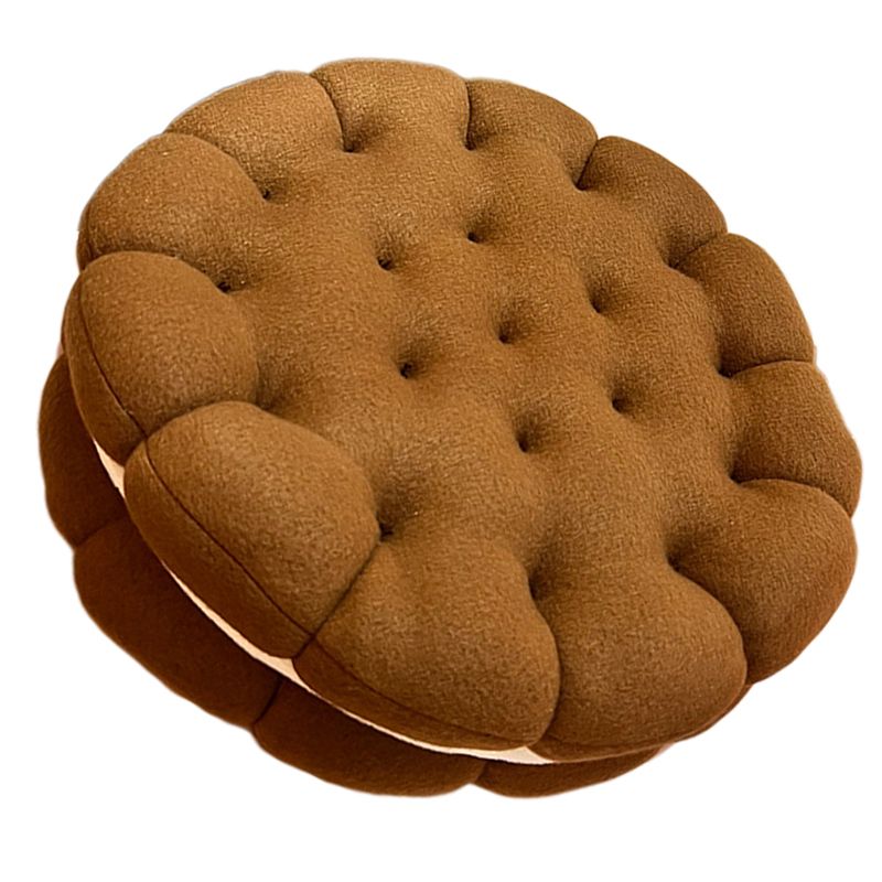 Cookie Cushion Cute Soft Breathable PP Cotton Filling Seating Cushion for Dormitory Bedroom Bedside 450g Chocolate - Image 5