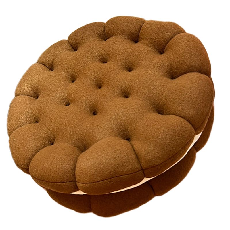 Cookie Cushion Cute Soft Breathable PP Cotton Filling Seating Cushion for Dormitory Bedroom Bedside 450g Chocolate - Image 6