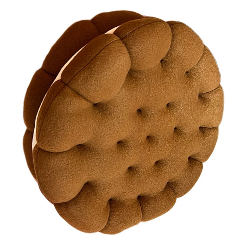 Cookie Cushion Cute Soft Breathable PP Cotton Filling Seating Cushion for Dormitory Bedroom Bedside 450g Chocolate - Image 7
