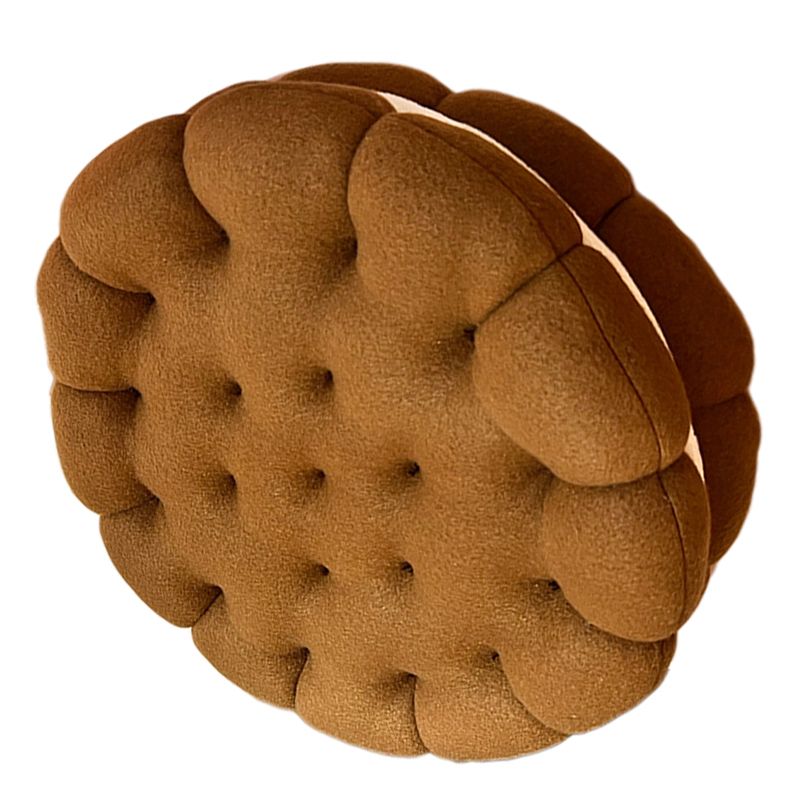 Cookie Cushion Cute Soft Breathable PP Cotton Filling Seating Cushion for Dormitory Bedroom Bedside 450g Chocolate - Image 8
