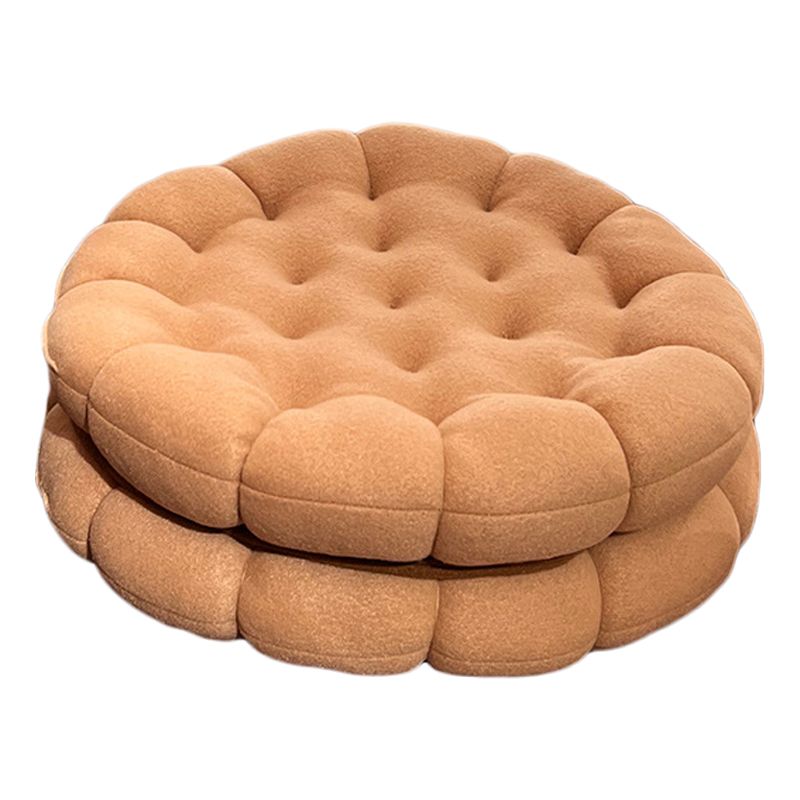 Cookie Cushion Cute Soft Breathable PP Cotton Filling Seating Cushion for Dormitory Bedroom Bedside 450g Apricot - Image 1