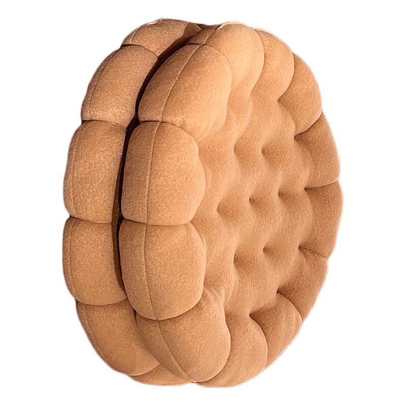 Cookie Cushion Cute Soft Breathable PP Cotton Filling Seating Cushion for Dormitory Bedroom Bedside 450g Apricot - Image 3