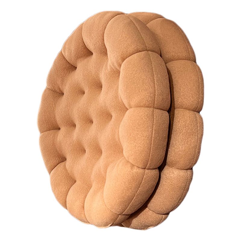 Cookie Cushion Cute Soft Breathable PP Cotton Filling Seating Cushion for Dormitory Bedroom Bedside 450g Apricot - Image 4