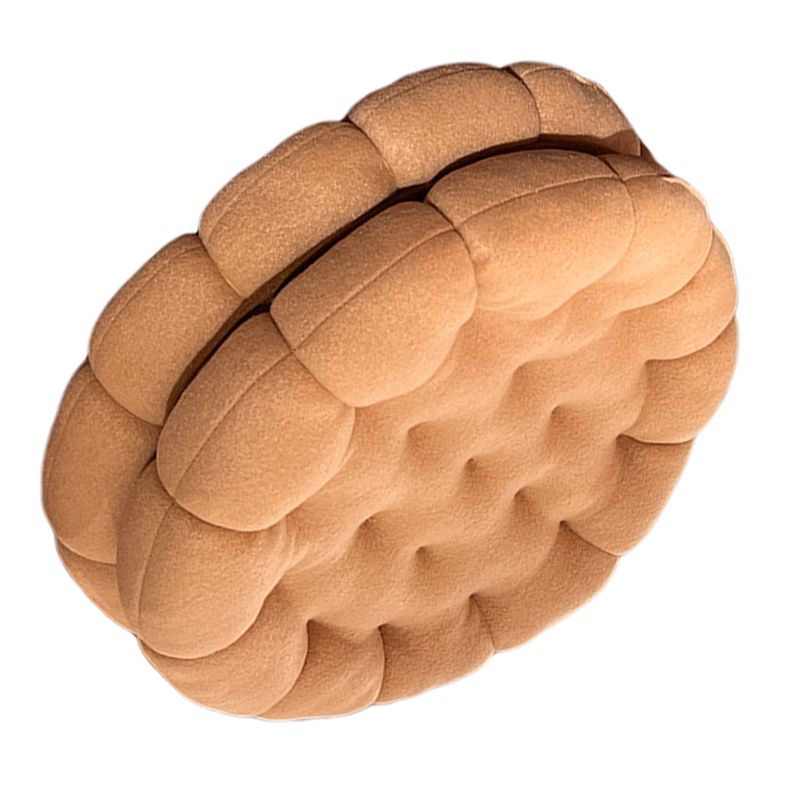 Cookie Cushion Cute Soft Breathable PP Cotton Filling Seating Cushion for Dormitory Bedroom Bedside 450g Apricot - Image 8