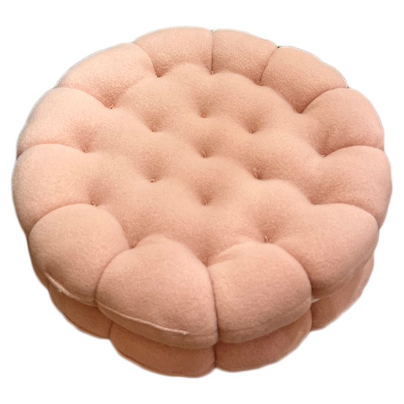 Cookie Cushion Cute Soft Breathable PP Cotton Filling Seating Cushion for Dormitory Bedroom Bedside 450g Strawberry Pink - Image 1