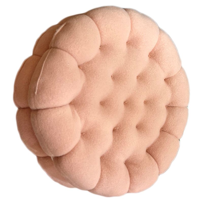 Cookie Cushion Cute Soft Breathable PP Cotton Filling Seating Cushion for Dormitory Bedroom Bedside 450g Strawberry Pink - Image 2