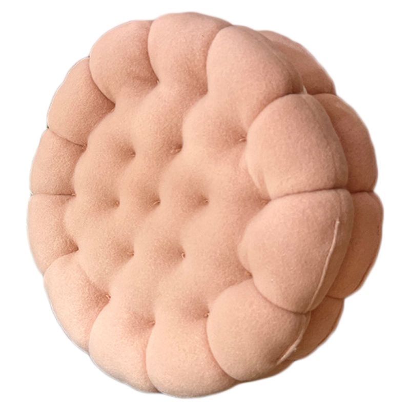 Cookie Cushion Cute Soft Breathable PP Cotton Filling Seating Cushion for Dormitory Bedroom Bedside 450g Strawberry Pink - Image 3