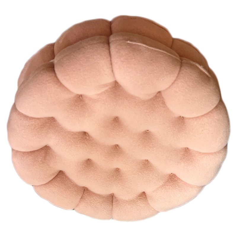 Cookie Cushion Cute Soft Breathable PP Cotton Filling Seating Cushion for Dormitory Bedroom Bedside 450g Strawberry Pink - Image 4