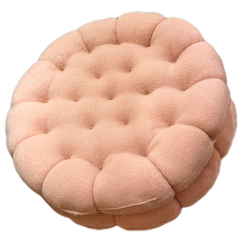 Cookie Cushion Cute Soft Breathable PP Cotton Filling Seating Cushion for Dormitory Bedroom Bedside 450g Strawberry Pink - Image 5