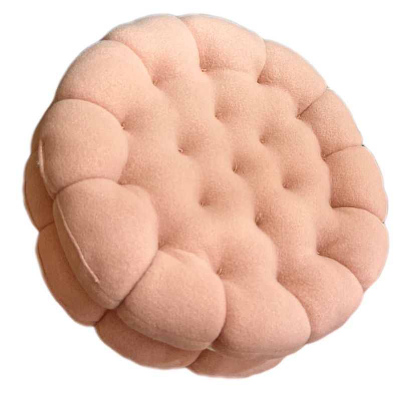 Cookie Cushion Cute Soft Breathable PP Cotton Filling Seating Cushion for Dormitory Bedroom Bedside 450g Strawberry Pink - Image 6