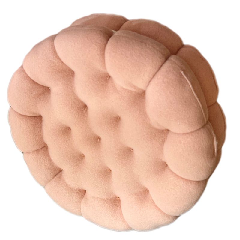 Cookie Cushion Cute Soft Breathable PP Cotton Filling Seating Cushion for Dormitory Bedroom Bedside 450g Strawberry Pink - Image 7