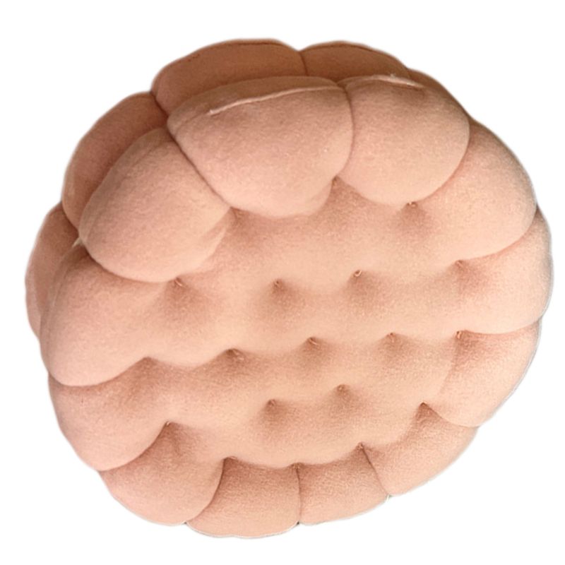 Cookie Cushion Cute Soft Breathable PP Cotton Filling Seating Cushion for Dormitory Bedroom Bedside 450g Strawberry Pink - Image 8