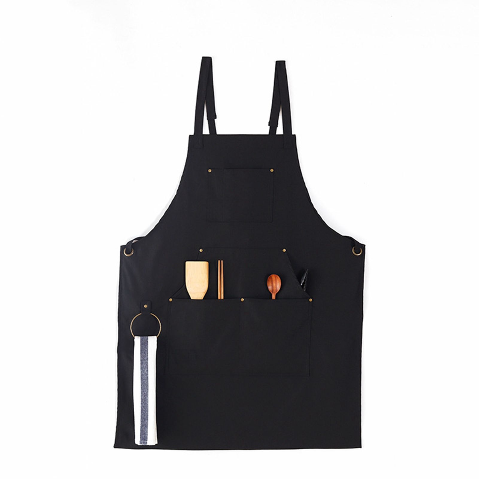 Barbecue Apron Adjustable Waterproof Work Tool Apron with Multiple Pockets Kitchen Apron - Image 1