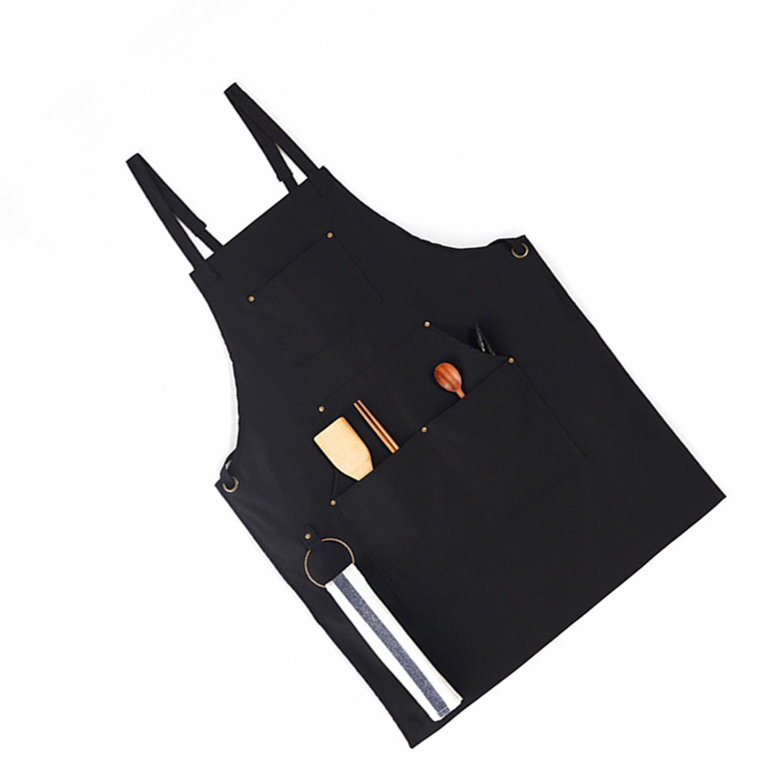 Barbecue Apron Adjustable Waterproof Work Tool Apron with Multiple Pockets Kitchen Apron - Image 4