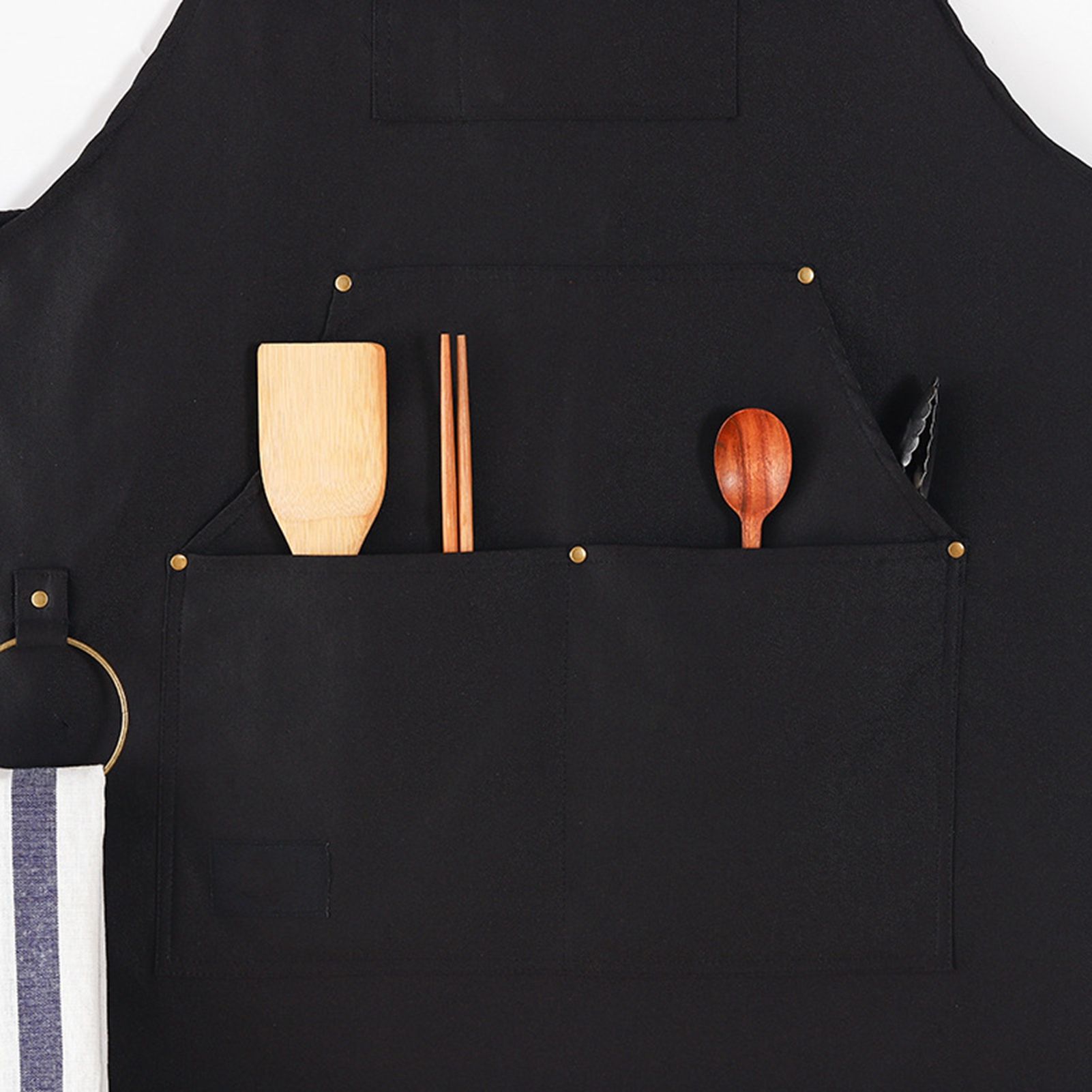 Barbecue Apron Adjustable Waterproof Work Tool Apron with Multiple Pockets Kitchen Apron - Image 7