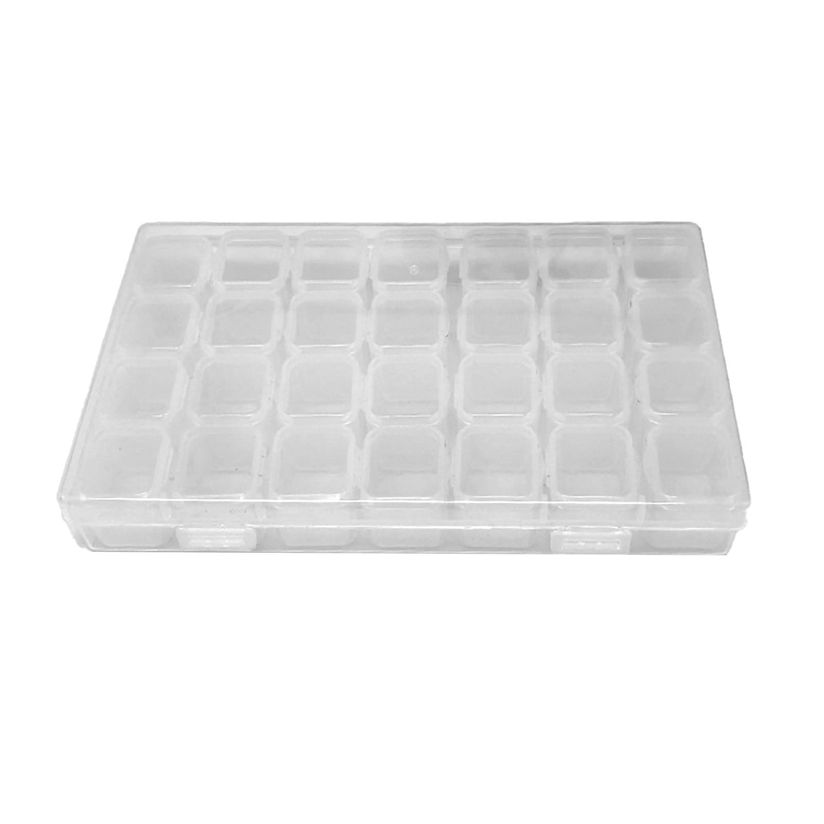 Nail Storage Box 28 Grid Eco Friendly Durable Transparent PP Separate Lid Nail Tip Box for Bead Earrings Jewelry Transparent 28 Grids - Image 1